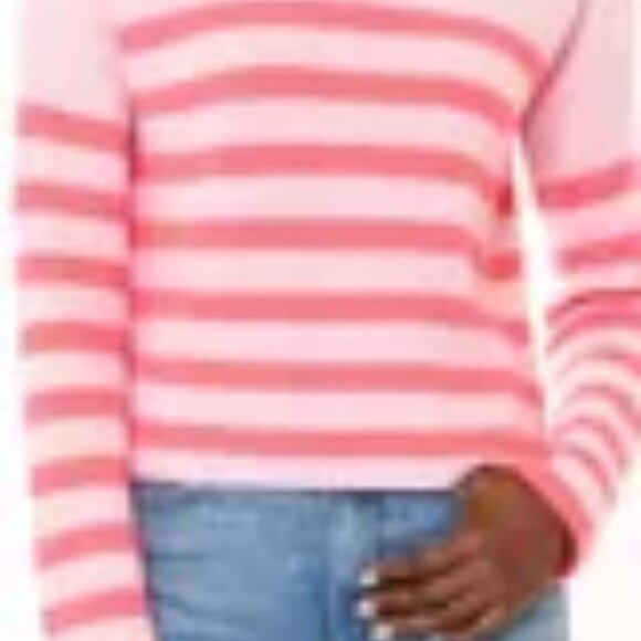 La Ligne Toujours Stripe Cashmere Sweater in Bubblegum/Neon Pink - Picture 8 of 9